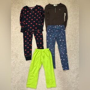 Girls Pants Holly&Whyte Polka Dot 2pc long sleeve PJ, Br top, leggings,sleepwear